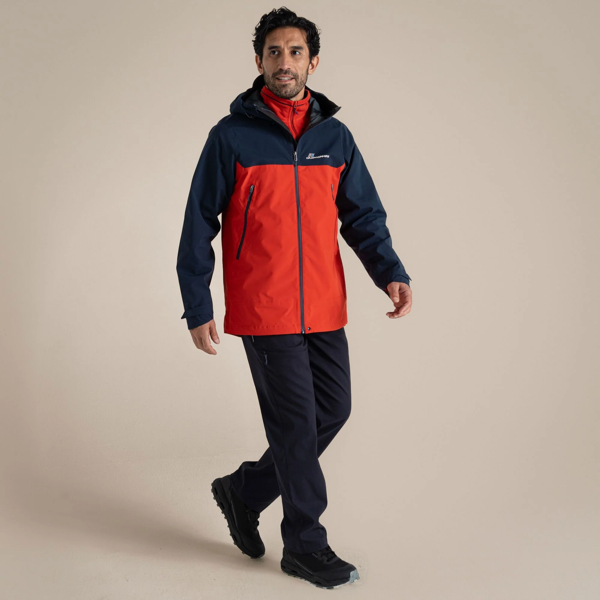 Craghoppers Men's Maris 2.5L Stretch Waterproof Jacket | Blue Navy / Pimento Red - Image 3