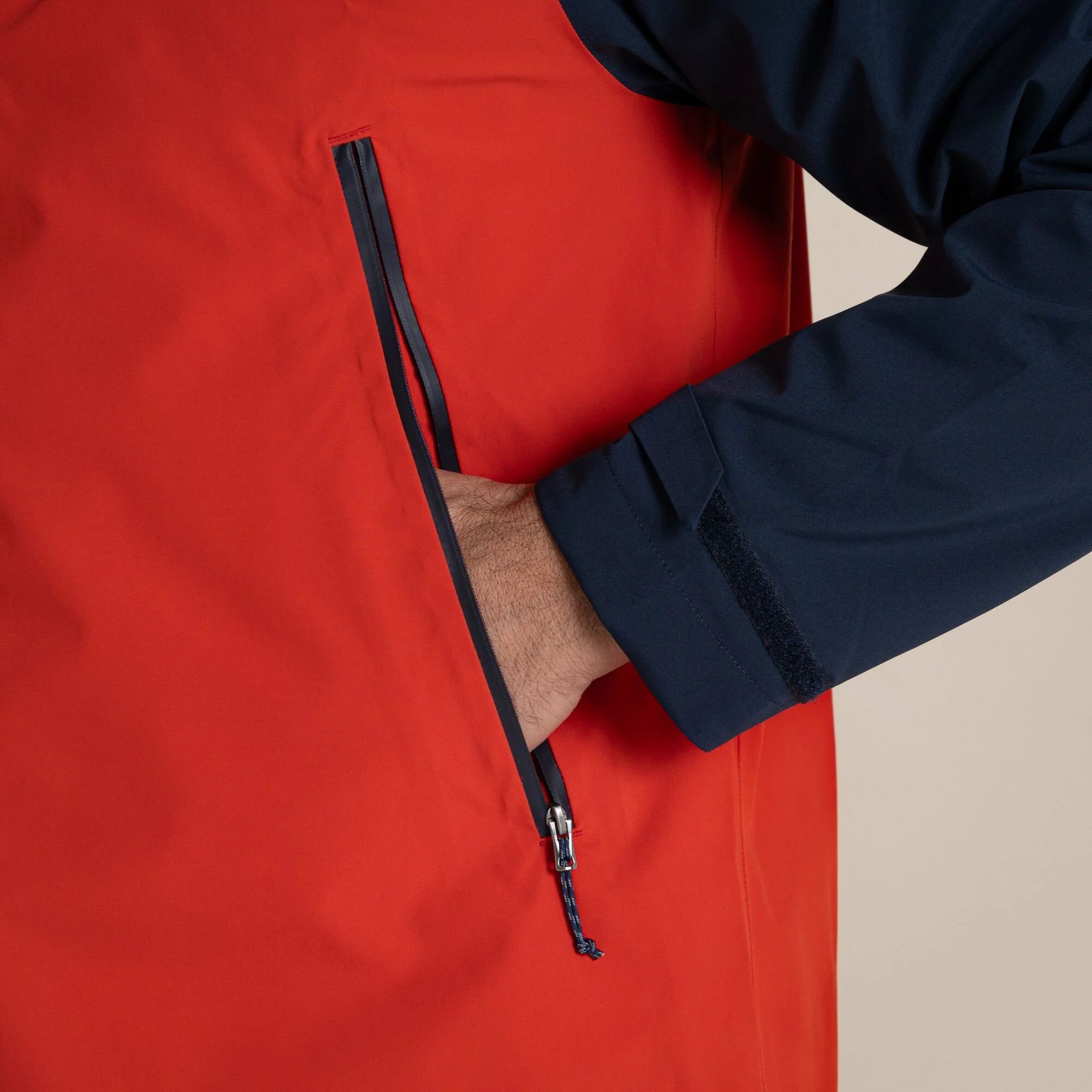 Craghoppers Men's Maris 2.5L Stretch Waterproof Jacket | Blue Navy / Pimento Red - Image 4