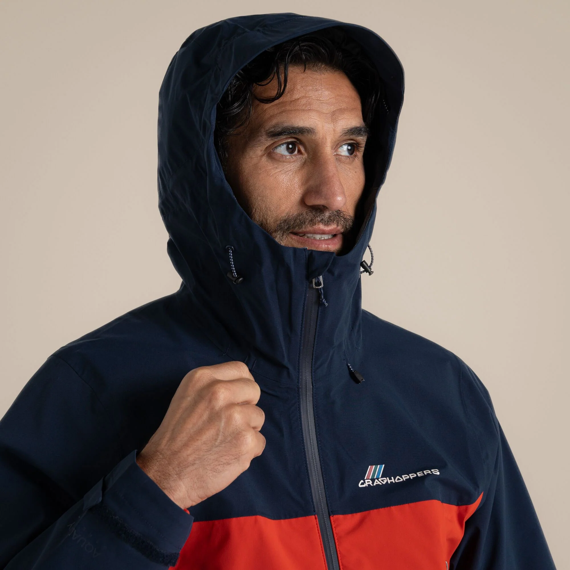 Craghoppers Men's Maris 2.5L Stretch Waterproof Jacket | Blue Navy / Pimento Red - Image 9