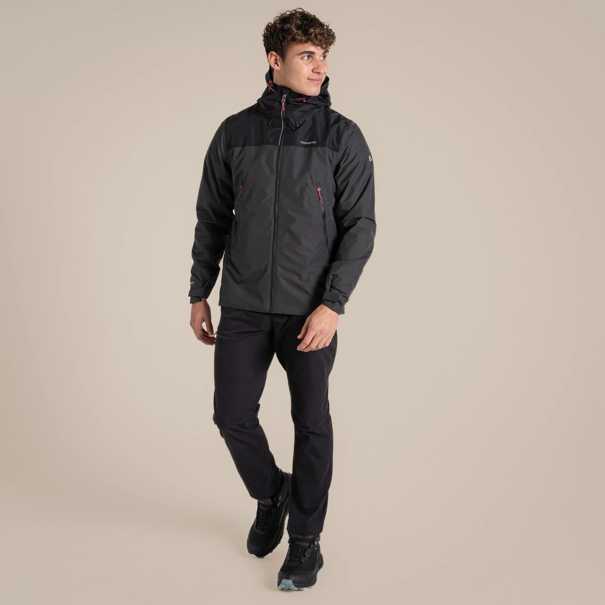 Craghoppers Men's Vanth Waterproof Jacket | Black Pepper / Black - Image 3