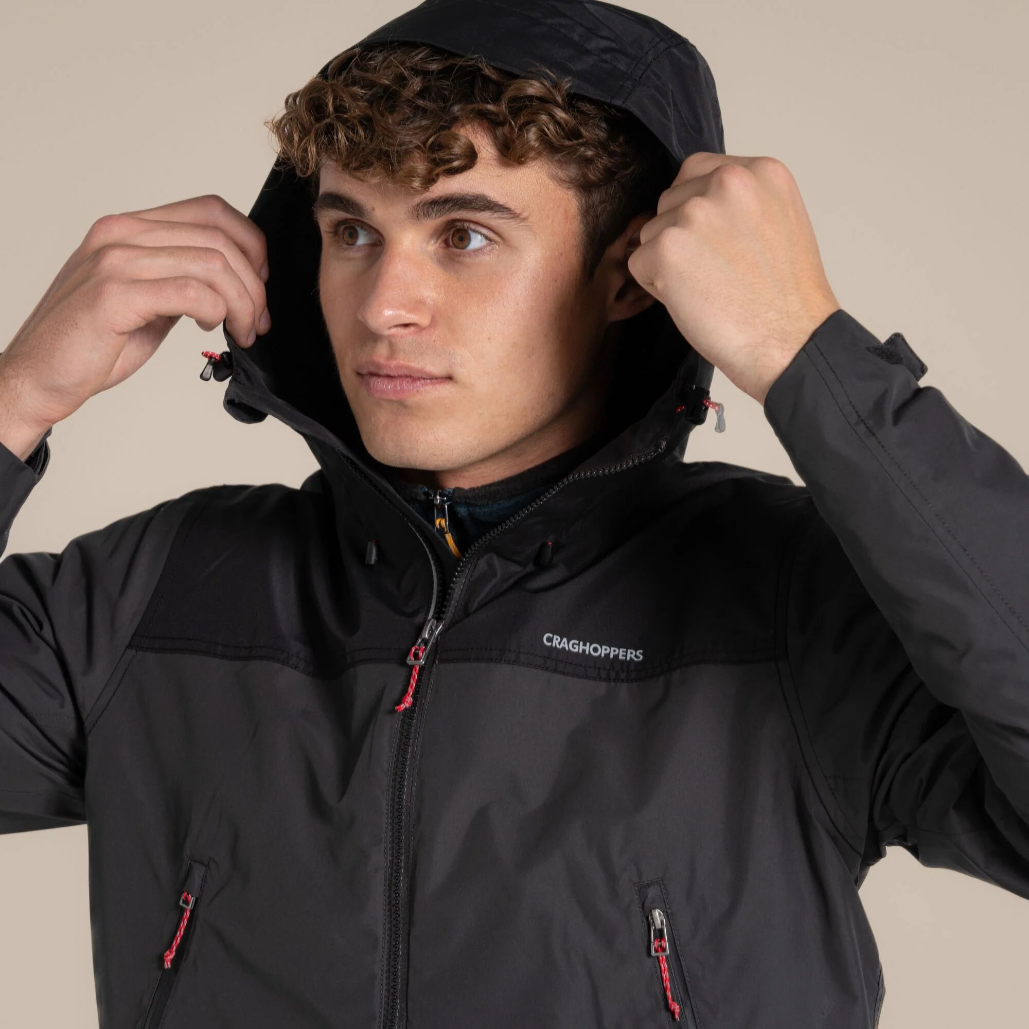 Craghoppers Men's Vanth Waterproof Jacket | Black Pepper / Black - Image 6