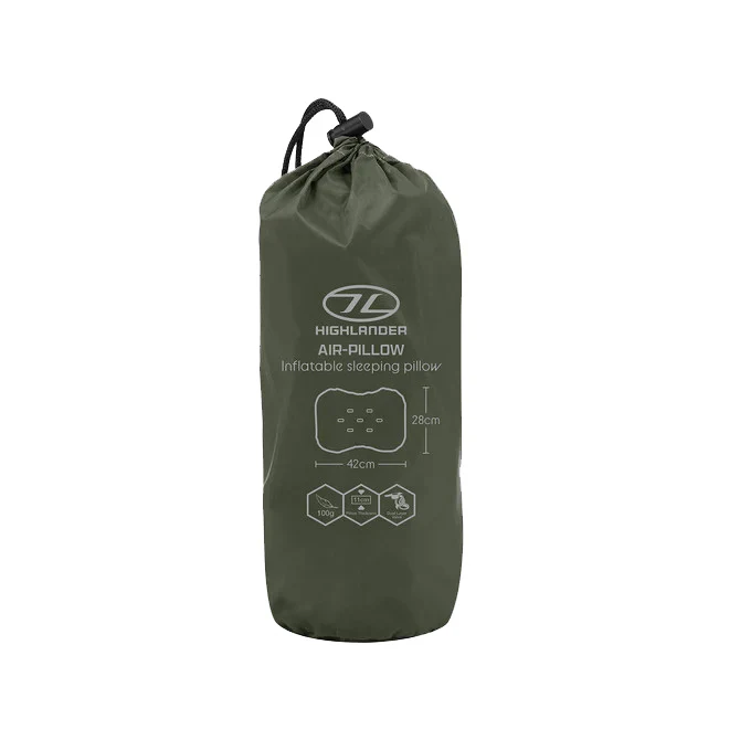 Highlander Nap Pak Camping Air Pillow - Olive - Image 5