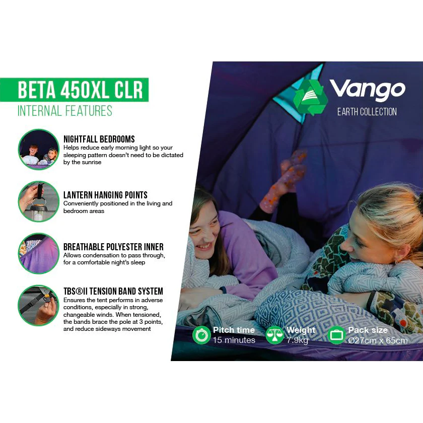 Vango Beta 450XL CLR 4-Person Tent - Image 3