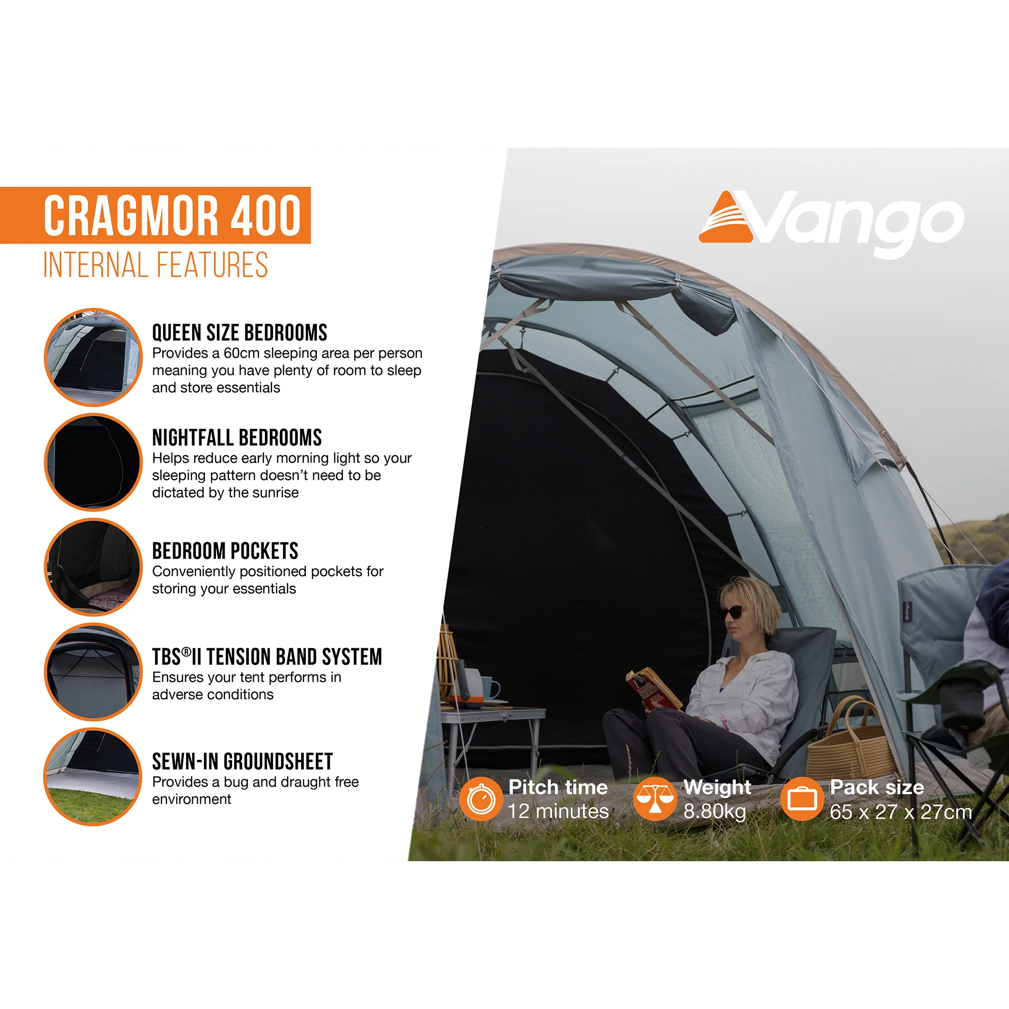 Vango Cragmor 400 4-Person Tent & Sleeping Bundle - Image 4