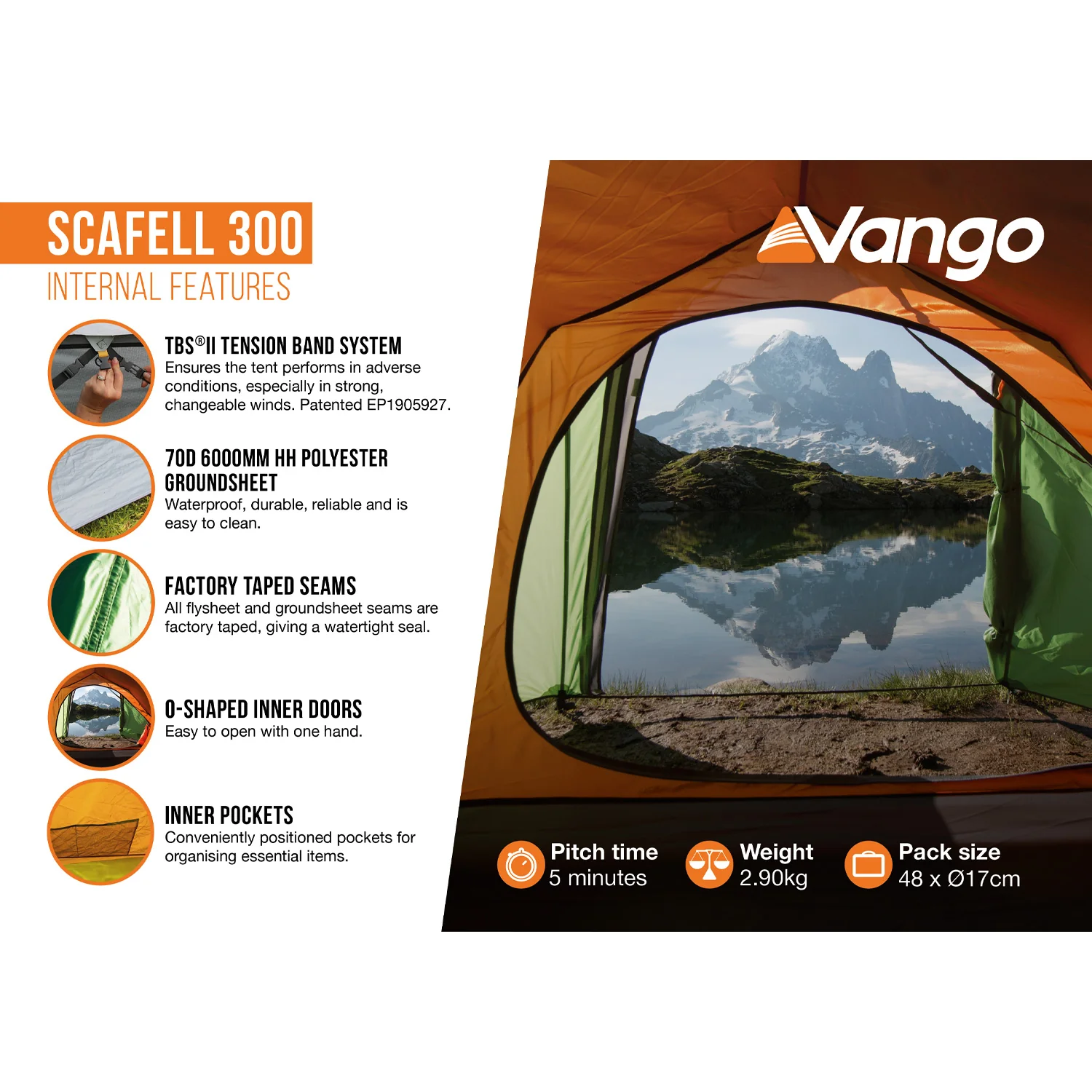Vango Scafell 300 3-Person Tent - Image 3