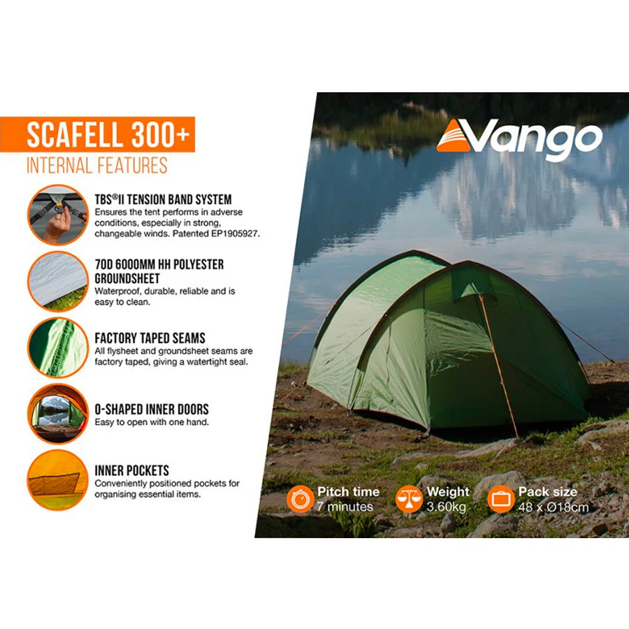 Vango Scafell 300 Plus 3-Person Tent & Sleeping Bundle - Image 4